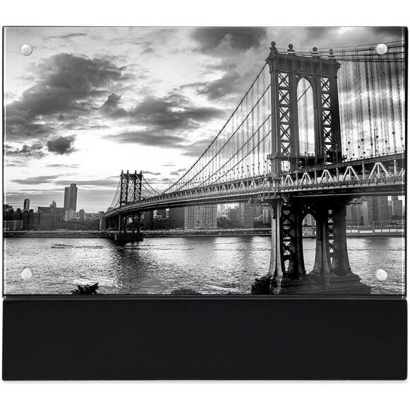 Black wood acrylic magnetic picture frame 4x6 tabletop photo display holder - Picture 2 of 7